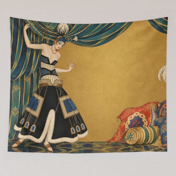 Item preview, Art Deco Fashion Wall Art, Vintage 1920s Woman in Evening Gown, Elegant Flapper Print designed and sold by RickE.