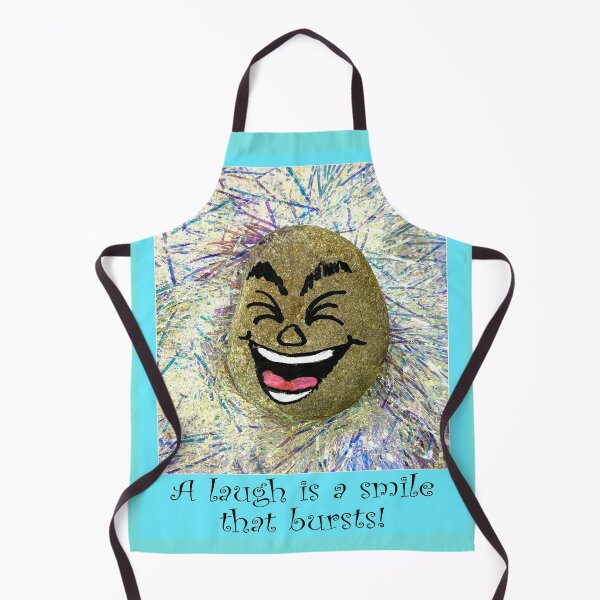Item preview, Painted rock laughing face with the saying A Laugh is a Smile that Bursts. designed and sold by aswoa.