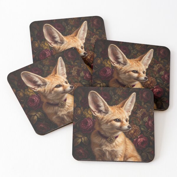 Item preview, Regal Fennec Fox Portrait with Velvet Collar designed and sold by Real Beast Art.