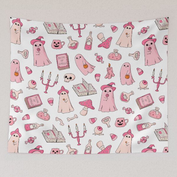 Item preview, Cute Pink Halloween Ghost Pattern - Pastel Goth Spooky Season designed and sold by MiaBellaGirl.