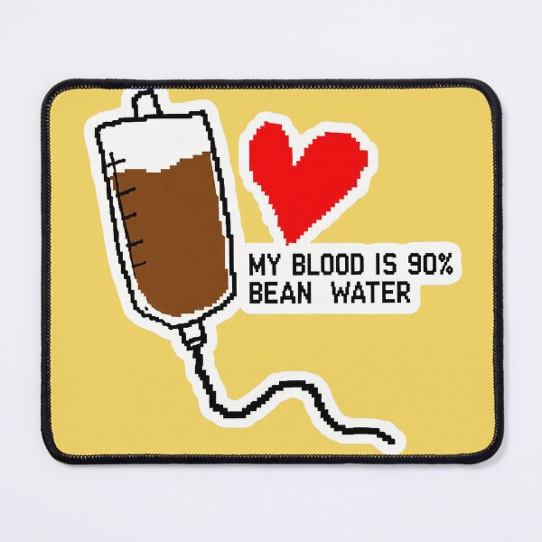 Item preview, My Blood Is 90% Bean Water — Pixel Art Coffee IV Sticker Design designed and sold by NuretroStudio.