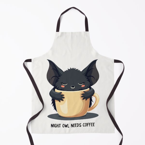 Item preview, Night Owl Needs Coffee - Funny bat with coffee designed and sold by Hans-Design.