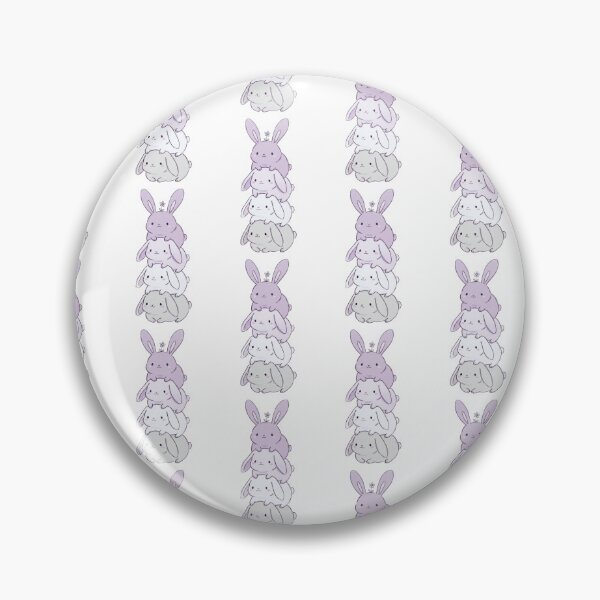 Item preview, Stacked Bunnies – Lavender & White Rabbit Tower with Flower designed and sold by AliveStyle.