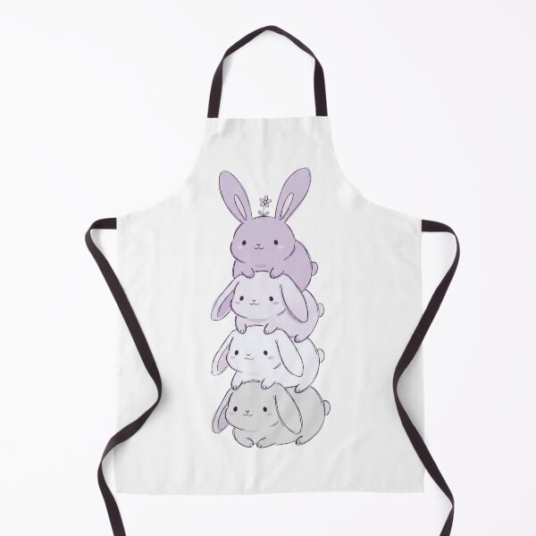 Item preview, Stacked Bunnies – Lavender & White Rabbit Tower with Flower designed and sold by AliveStyle.