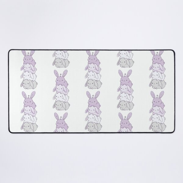 Item preview, Stacked Bunnies – Lavender & White Rabbit Tower with Flower designed and sold by AliveStyle.