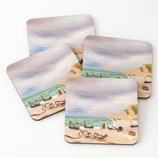 Item preview, Ropes on the beach at etretat 1920 designed and sold by VeilOfPigments.