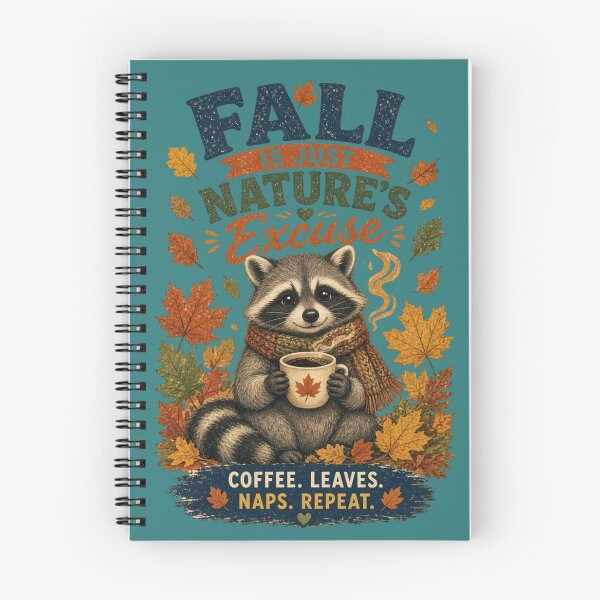 Item preview, Cute Raccoon Cozy Autumn Coffee Quote T-Shirt designed and sold by InkWeaveShop.