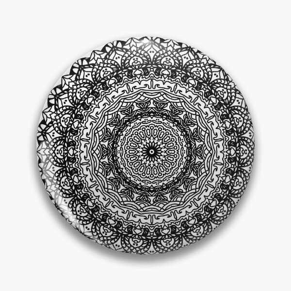 Item preview, Intricate Black and White Mandala with Ornamental Floral Details designed and sold by nighttime1990.
