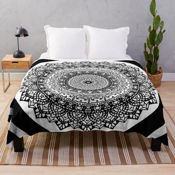 Item preview, Intricate Black and White Mandala with Ornamental Floral Details designed and sold by nighttime1990.