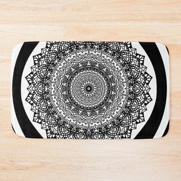 Item preview, Intricate Black and White Mandala with Ornamental Floral Details designed and sold by nighttime1990.