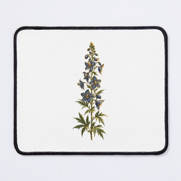 Item preview, Larkspur Birth Flower | July Botanical Herbarium Art | July Birthday Gift designed and sold by Brackenlume Studio.
