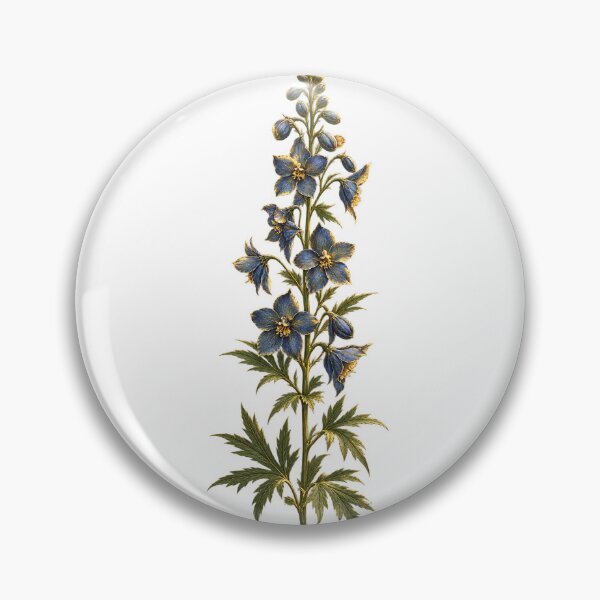 Item preview, Larkspur Birth Flower | July Botanical Herbarium Art | July Birthday Gift designed and sold by Brackenlume Studio.