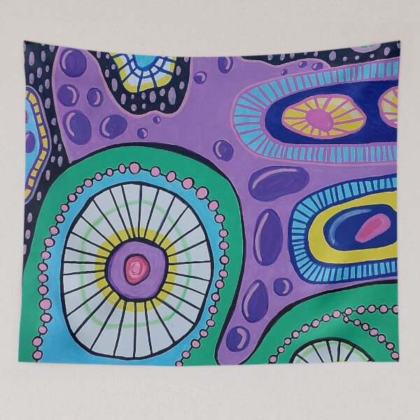 Item preview, Cosmic Cells — Psychedelic Microscope-Inspired Abstract Art designed and sold by WonderwildArt.