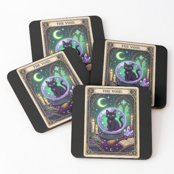 Item preview, The Void Tarot Card Pixel Art - Witchy Black Cat Gothic Sticker designed and sold by UnripeAlmond.