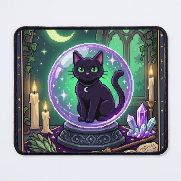 Item preview, The Void Tarot Card Pixel Art - Witchy Black Cat Gothic Sticker designed and sold by UnripeAlmond.