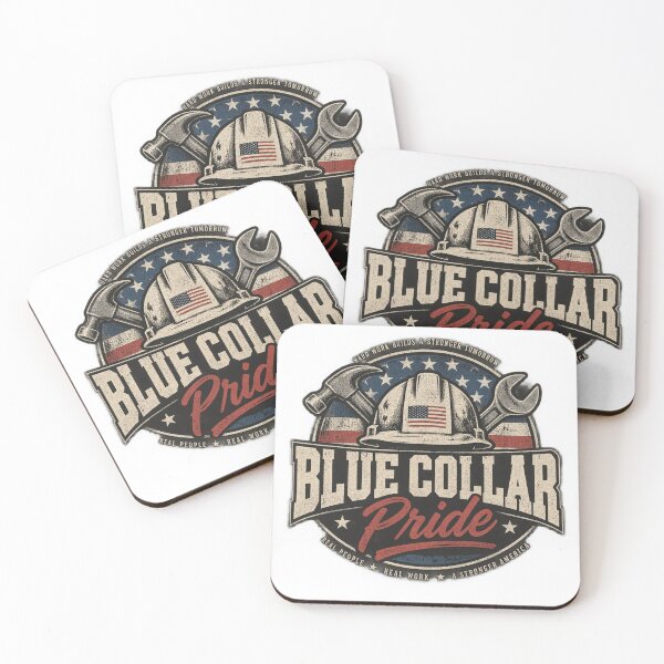 Item preview, Blue Collar Pride Vintage Worker Badge – Hard Hat & Tools American Workwear Design designed and sold by 1DreamerShop.