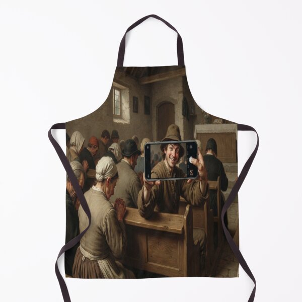 Item preview, Funny Peasant Taking Selfie in Church Historical Meme Art designed and sold by AfresStudio.