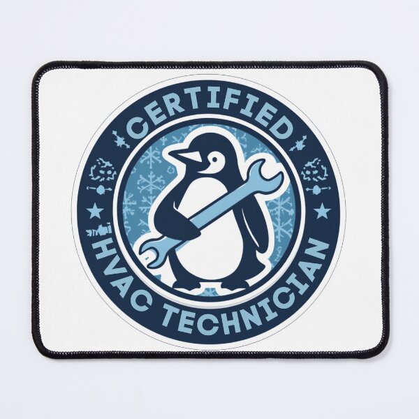 Item preview, Certified HVAC Technician Badge Sticker – Retro Penguin Emblem Design designed and sold by NKWealthDesign.