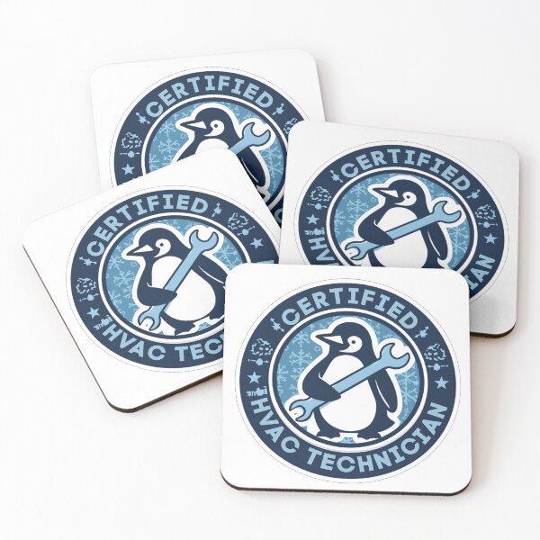 Item preview, Certified HVAC Technician Badge Sticker – Retro Penguin Emblem Design designed and sold by NKWealthDesign.