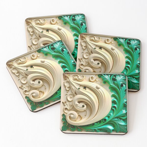 Item preview, Duality of White Ceramic and Jade Marble designed and sold by Vicky Brago-Mitchell®.
