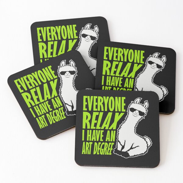 Item preview, Llama Everyone Relax I Have an Art Degree Funny Art Logo designed and sold by shirt-o-mat.