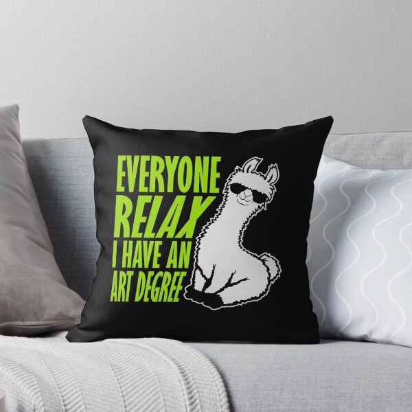 Item preview, Llama Everyone Relax I Have an Art Degree Funny Art Logo designed and sold by shirt-o-mat.