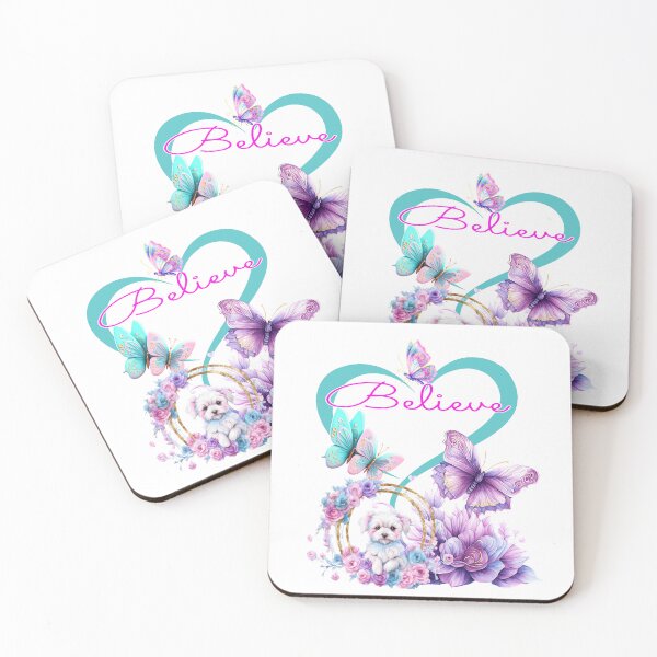 Item preview, Believe – Cute Puppy, Butterflies & Pastel Flowers designed and sold by EvaKlein68.