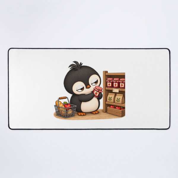 Item preview, Taro the Penguin Shopping for Strawberry Jam | Cute Grocery Penguin Art designed and sold by MrDev.