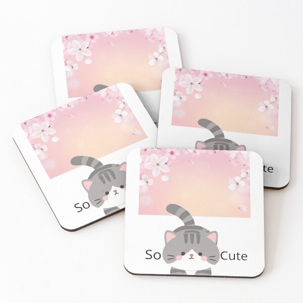 Item preview, So Cute Gray Cat with Pink Flowers  designed and sold by Artbyme12.