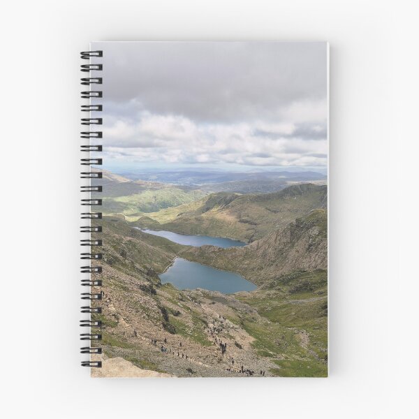 Item preview, Snowdon Mountain View with Twin Lakes and Hikers – Wales designed and sold by GeorgyCrafts.