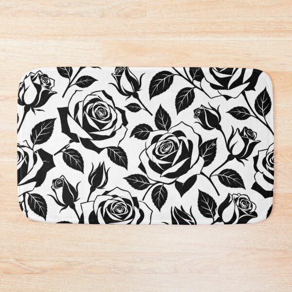 Item preview, Black and White Rose Pattern – Modern Monochrome Floral designed and sold by Flower Magic .