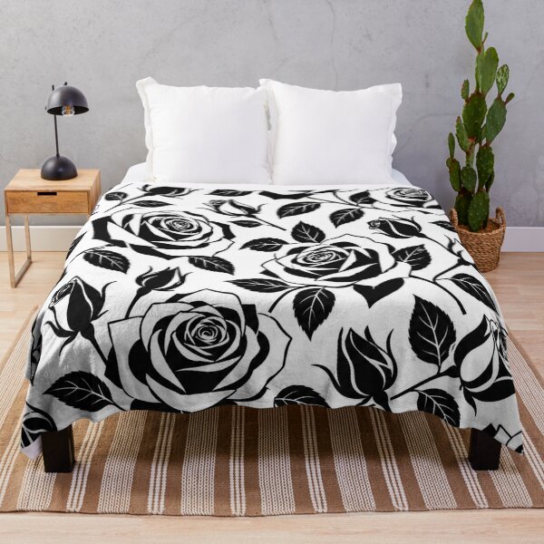 Item preview, Black and White Rose Pattern – Modern Monochrome Floral designed and sold by Flower Magic .