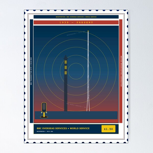 Item preview, Woofferton Shortwave SWL DX Stamp 9410 kHz 1939–Present designed and sold by TribeGlyph.