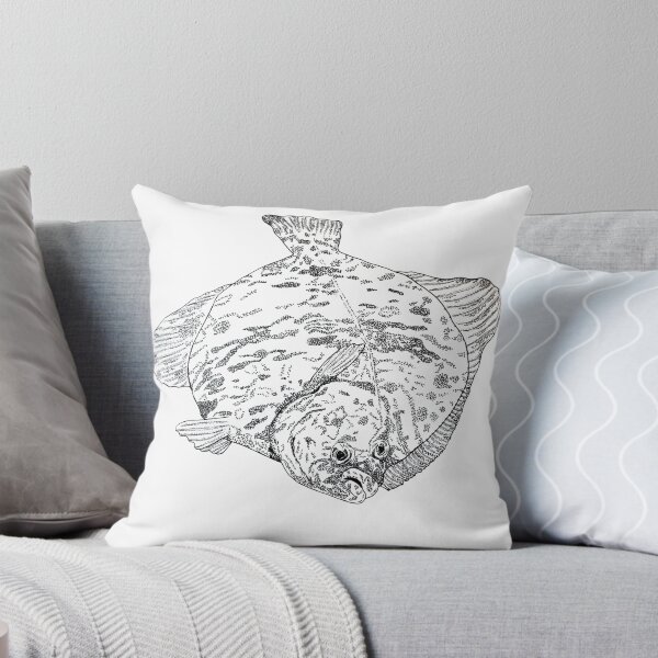 Item preview, Flounder Hand-Drawn Fish Art – Spearfishing and Diving - no AI designed and sold by schandorffdk.