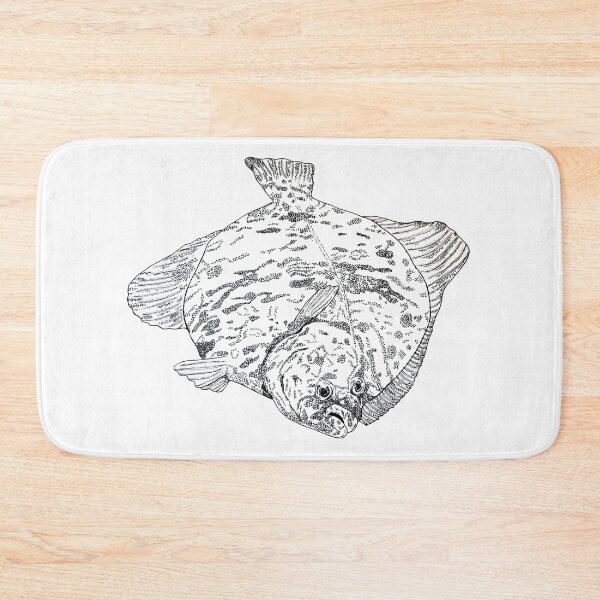 Item preview, Flounder Hand-Drawn Fish Art – Spearfishing and Diving - no AI designed and sold by schandorffdk.