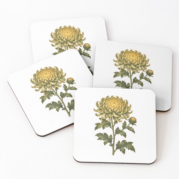 Item preview, Chrysanthemum November Birth Flower | Vintage Botanical | November Birthday Gift designed and sold by Brackenlume Studio.