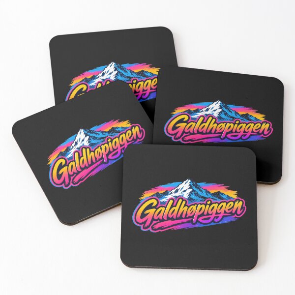 Item preview, Galdhopiggen - Retro Neon Mountain Lettering designed and sold by JessArty ⭐⭐⭐⭐⭐.