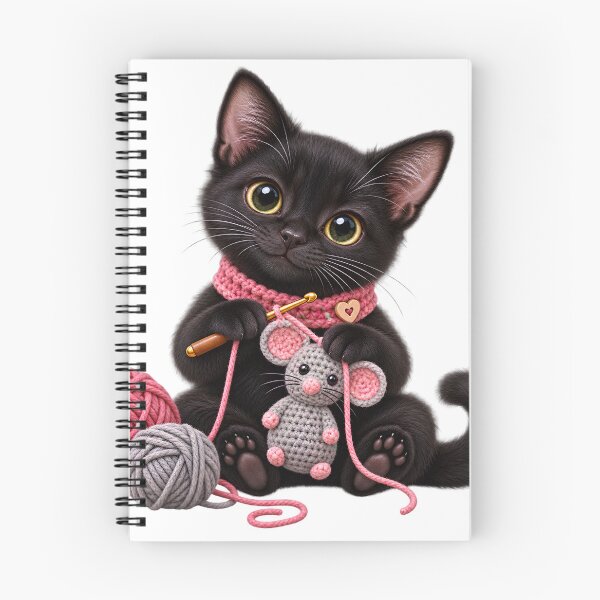 Item preview, Black Cat loves Crochet, Cat and Mouse designed and sold by DelightfulUK.