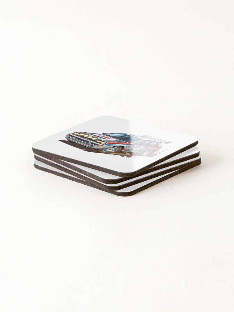 Thumbnail 4 of 5, Coasters (Set of 4), Retro 1980s Rally Racing Car Sticker designed and sold by Fixnovaguide.