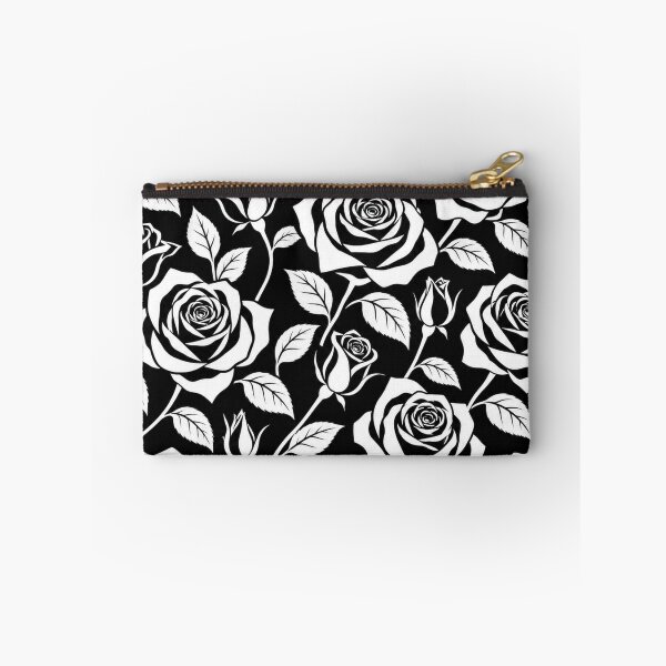 Item preview, White Roses on Black – Modern Gothic Floral Pattern designed and sold by Flower Magic .