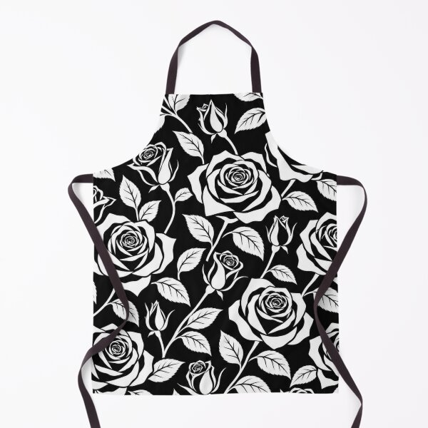 Item preview, White Roses on Black – Modern Gothic Floral Pattern designed and sold by Flower Magic .