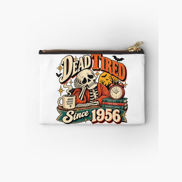 Item preview, Dead Tired Since 1956 – Funny Retro Skeleton Coffee Halloween Design  Subtitle: designed and sold by justsuestudio.
