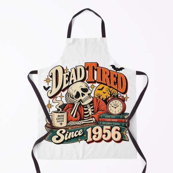 Item preview, Dead Tired Since 1956 – Funny Retro Skeleton Coffee Halloween Design Subtitle: designed and sold by justsuestudio.