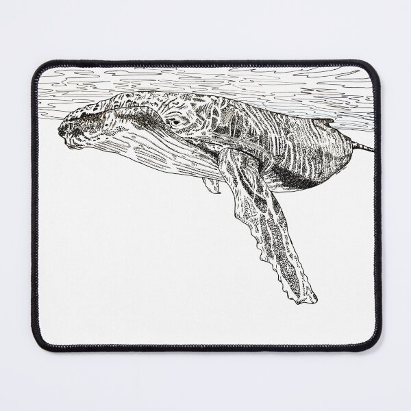 Item preview, Humpback Whale Hand-Drawn Art – Ocean Whale Drawing - no ai designed and sold by schandorffdk.