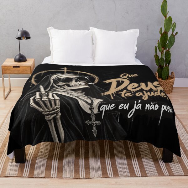 Item preview, May Deus Ajude Thee | Funny Portuguese Religious Quote designed and sold by THE DARK SHØP.