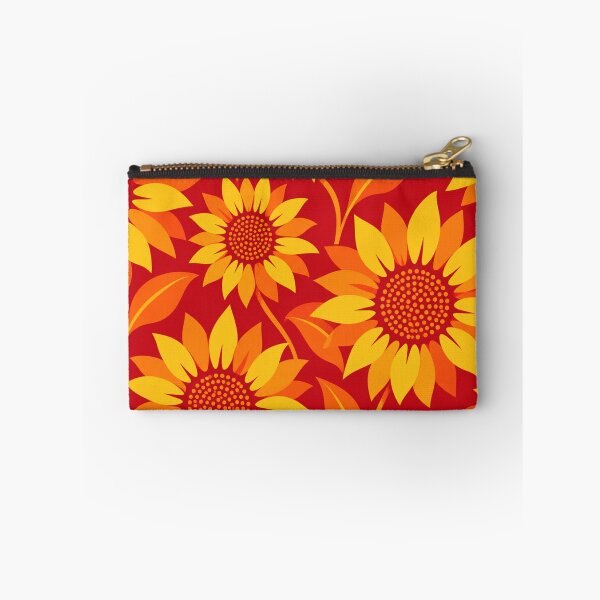 Item preview, Retro Sunflower Pattern – Red Orange & Yellow Floral designed and sold by Flower Magic .