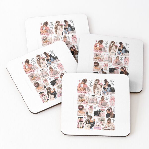 Item preview, Pink Coffee Girl Self Care Stickers designed and sold by Twins2Designs.