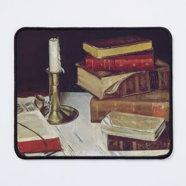 Item preview, Still life with books and candle 1890 designed and sold by VeilOfPigments.