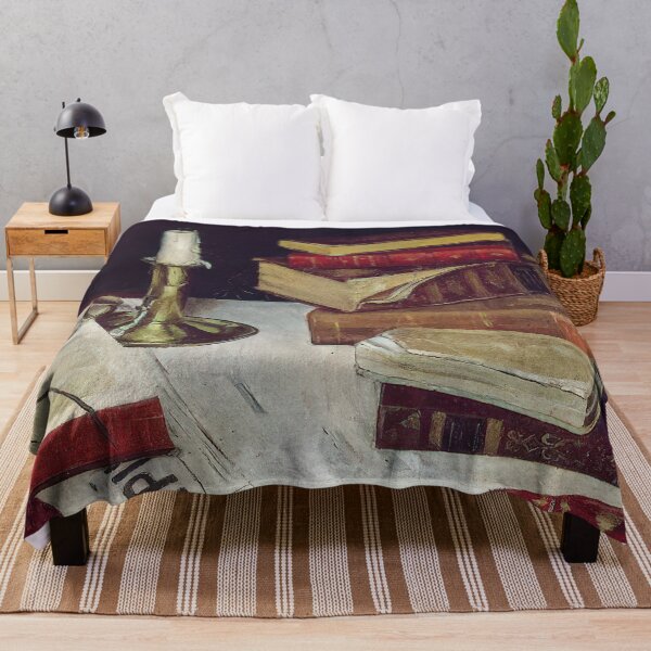 Item preview, Still life with books and candle 1890 designed and sold by VeilOfPigments.