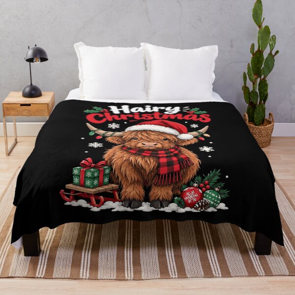 Item preview, Hairy Christmas Highland Cow Christmas Funny Santa Hat Holiday Gift designed and sold by mraihan.